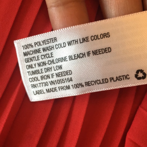 A NEW DAY RED PLEATED LONG SLEEVE SHIRT - Picture 6 of 8